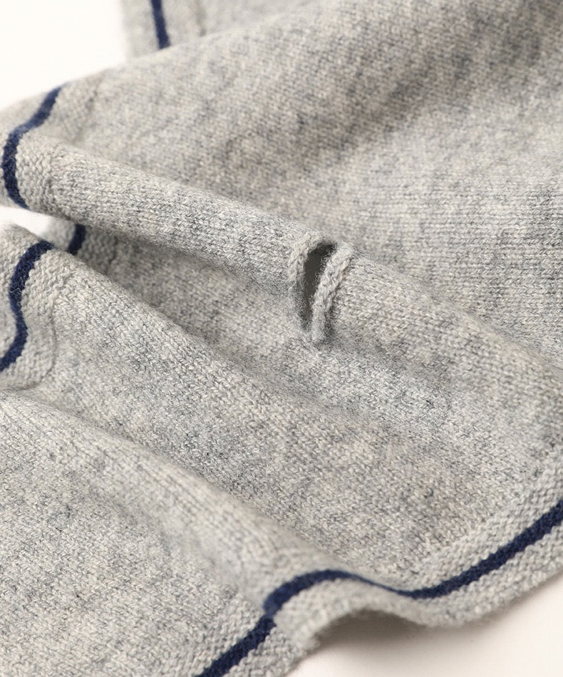 Sophie Scarf Cashmere | grey/navy