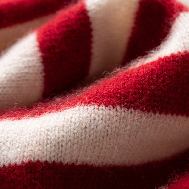 Sophie Scarf Stripes Cashmere | red/white