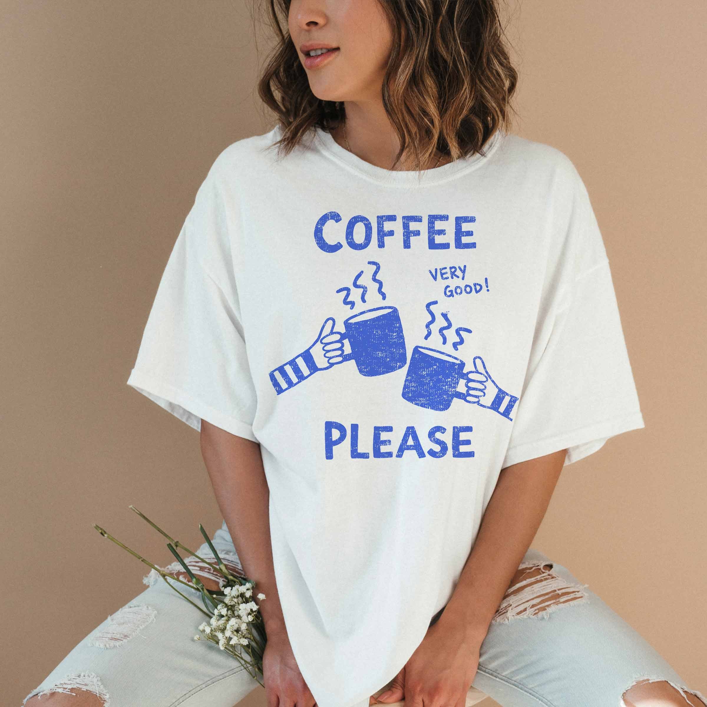 Oversized grafik t-shirt mit Kaffee-Motiv, lässig und bequem für den Alltag.