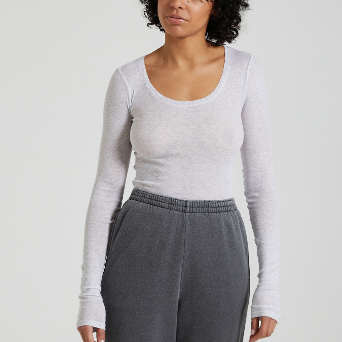 T-shirt manches longues Massachusetts | gris chiné