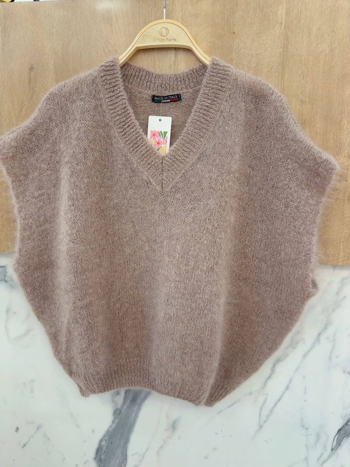 Pullunder aus Mohair | taupe