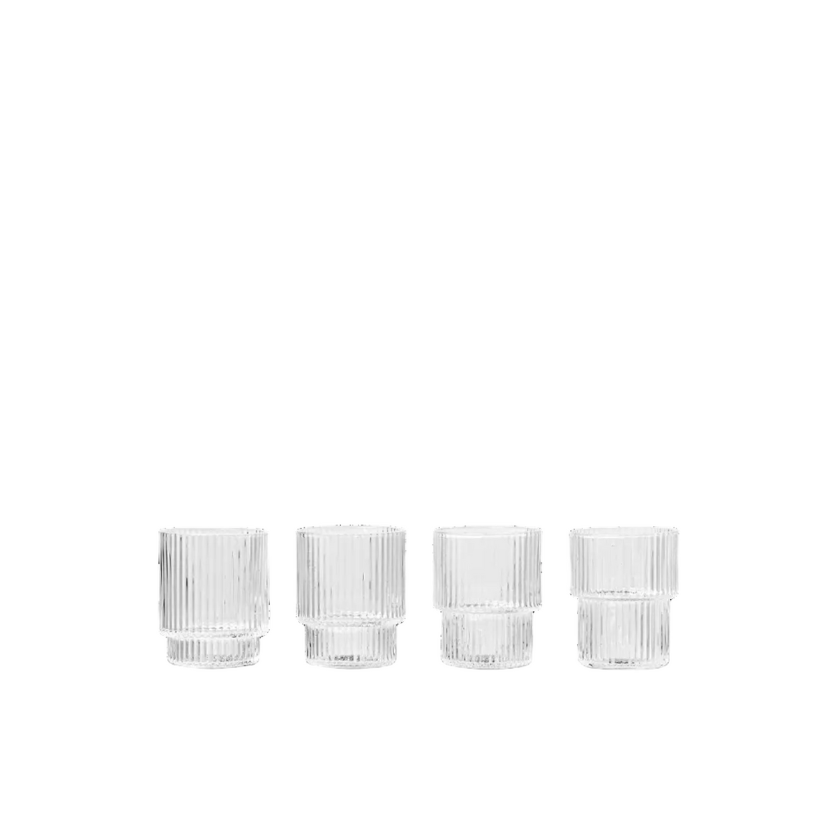 Ripple Mini Gläser (4er Set) | klar