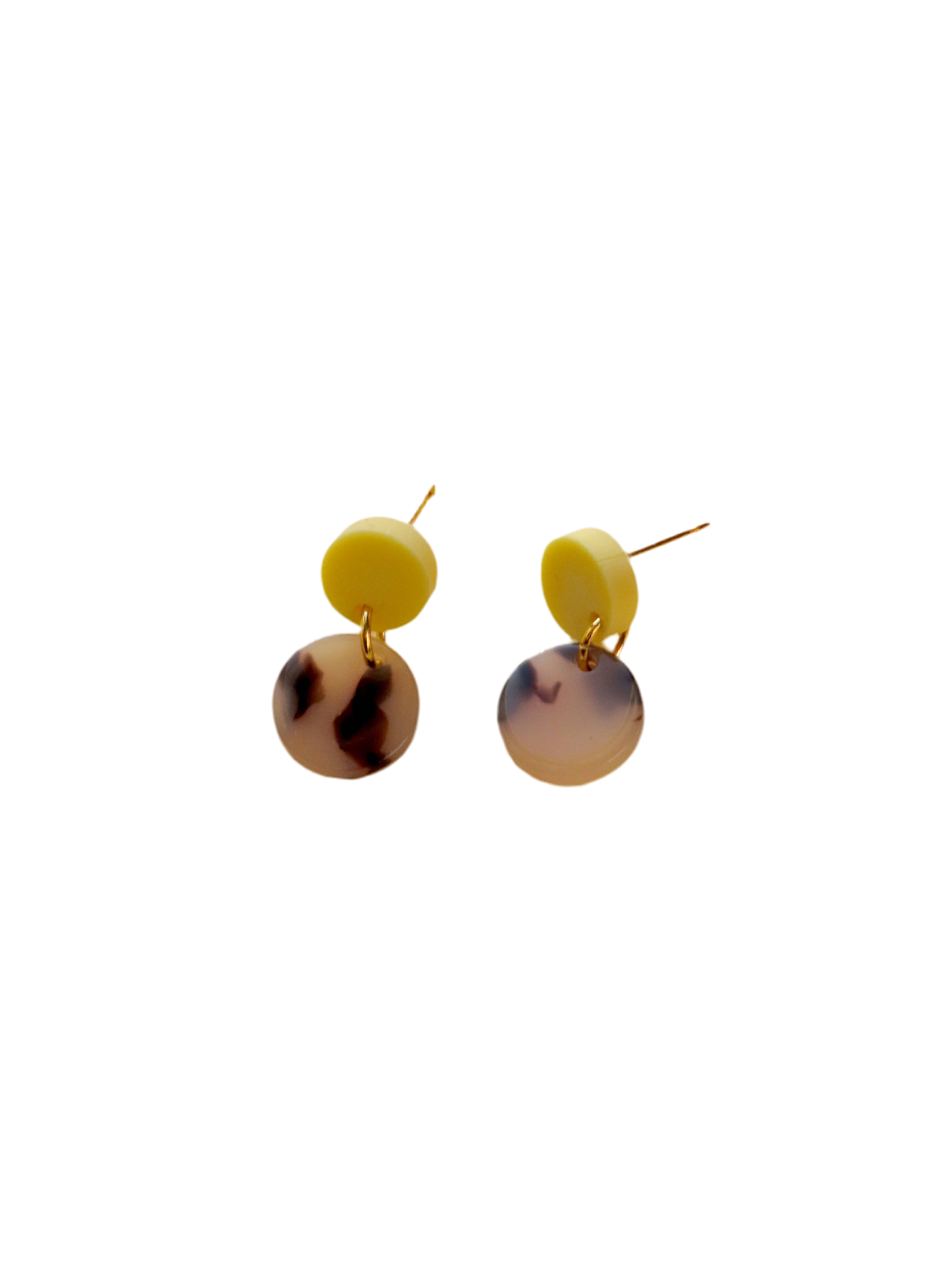 Boucles d'oreilles | Tiny Leo Dots jaune clair