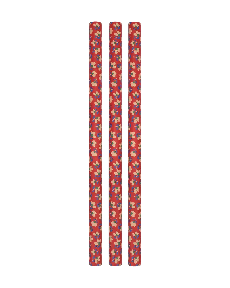 Geschenkpapier Rolle | red flowers