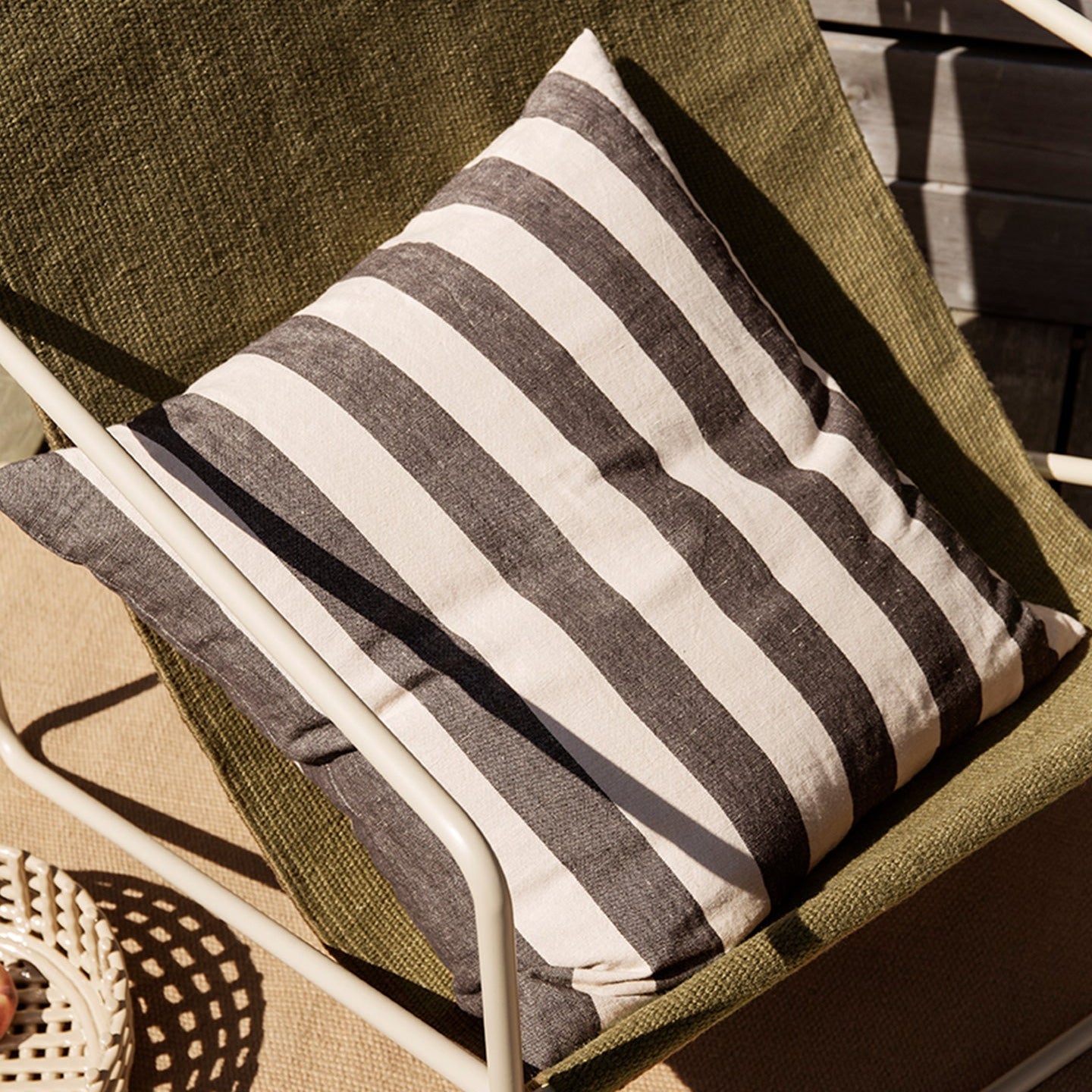 Coussin Grand | sable & noir