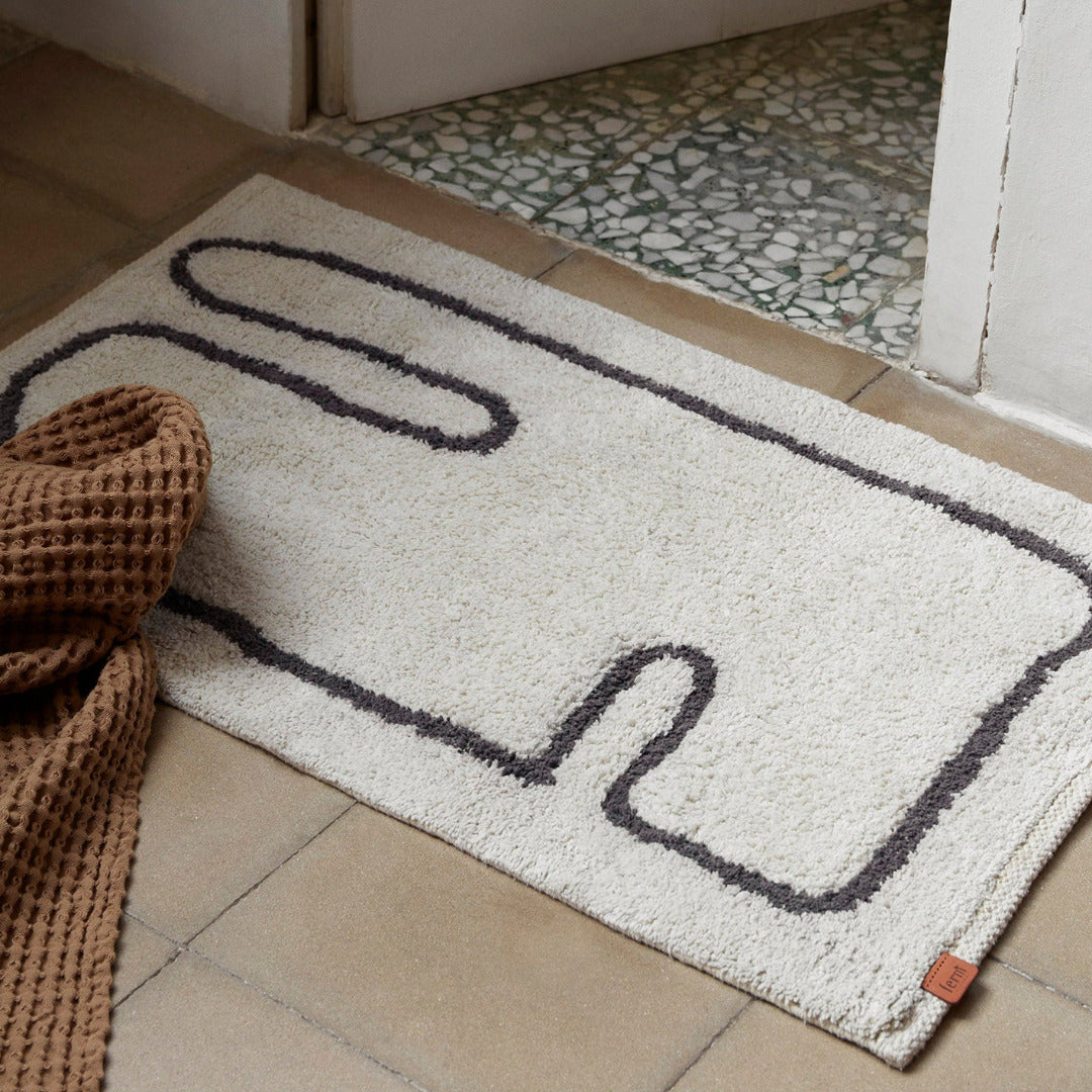 Bath mat Lay | off-white / coffee