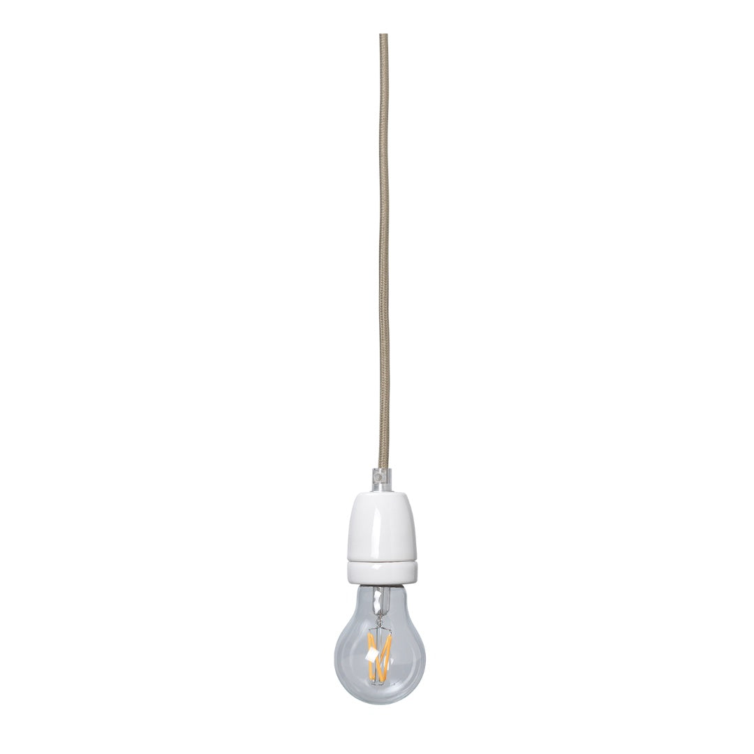 Textile lamp cable 4m with ceramic socket | Natural