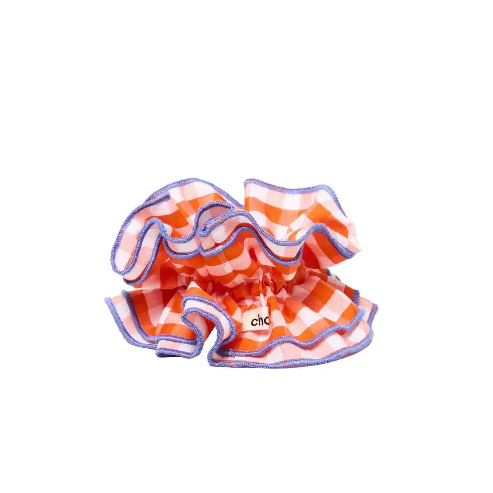 Chouchou froufrous | vichy orange