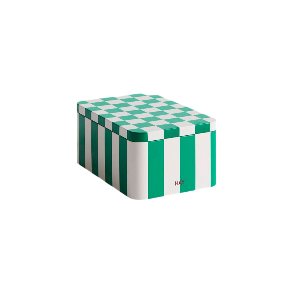 Storage container small | green & offwhite