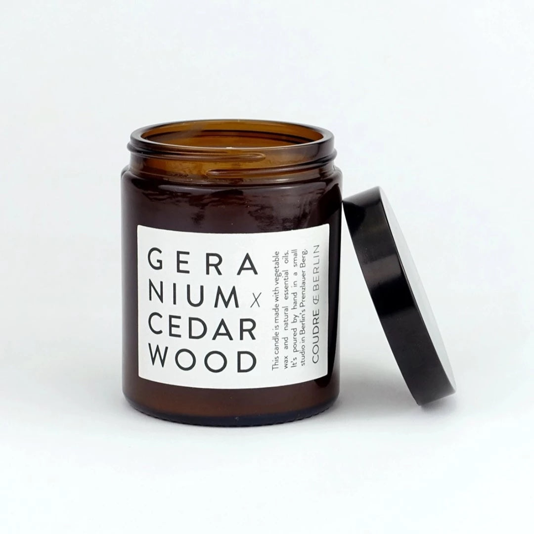 Bougie parfumée | Géranium, cèdre