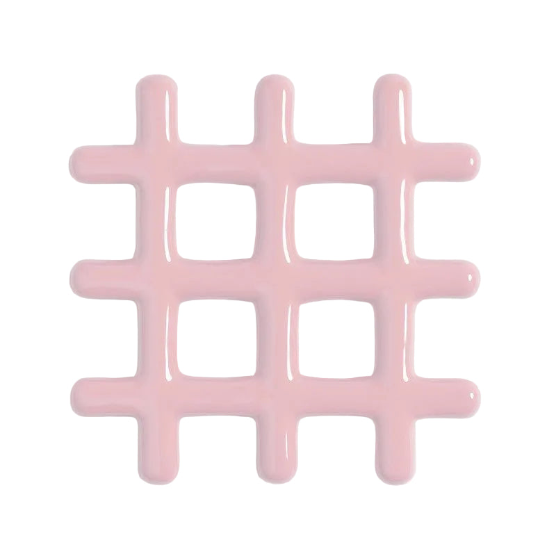 Sous-verre en céramique grille | rose