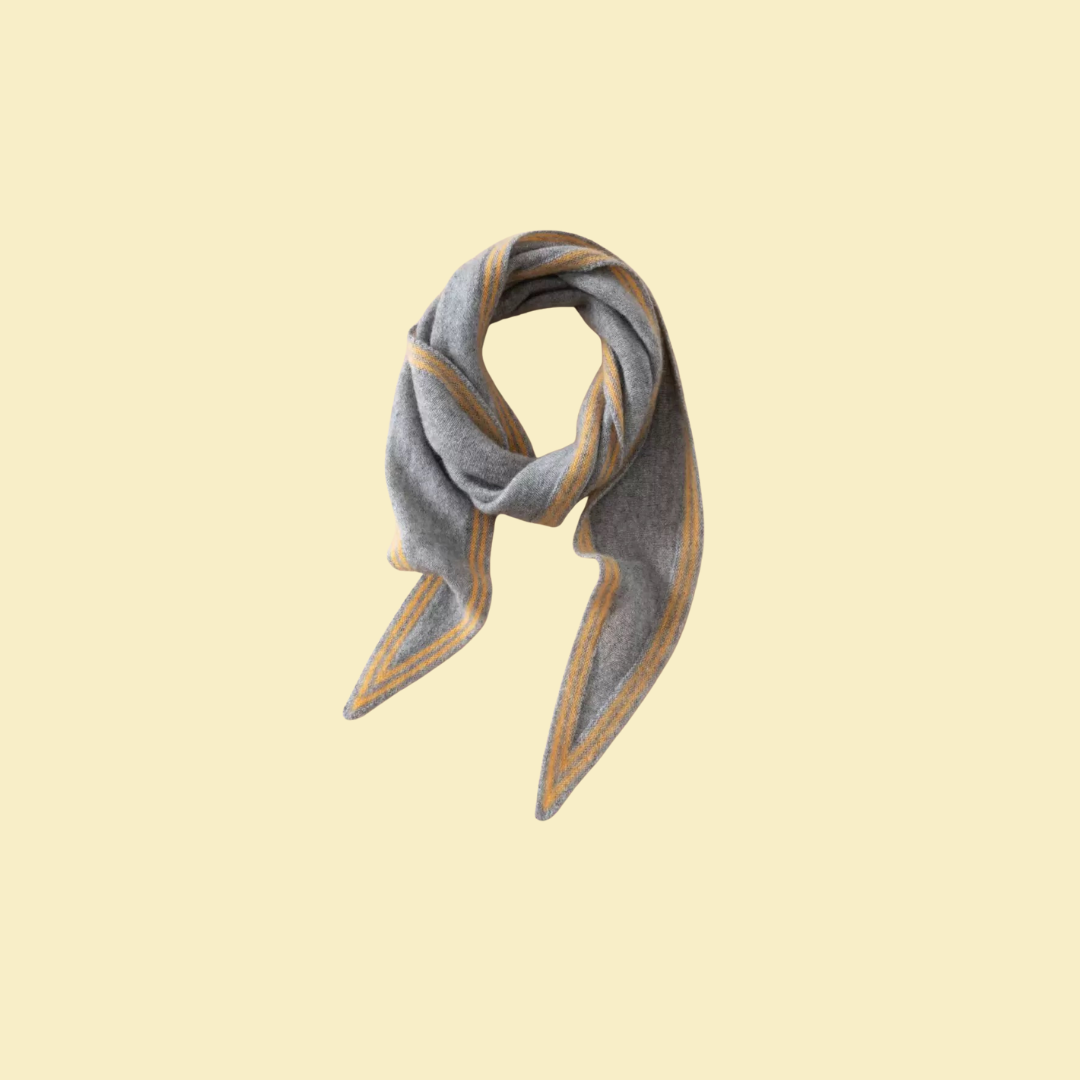 Sophie Scarf 100% Cashmere | light grey/yellow
