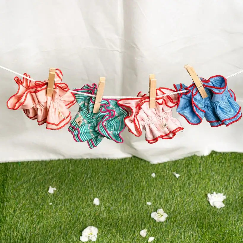 Scrunchie Ruffles | pink gingham