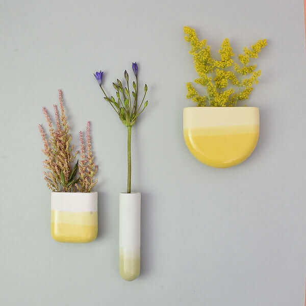Vase murale Dip longue | jaune