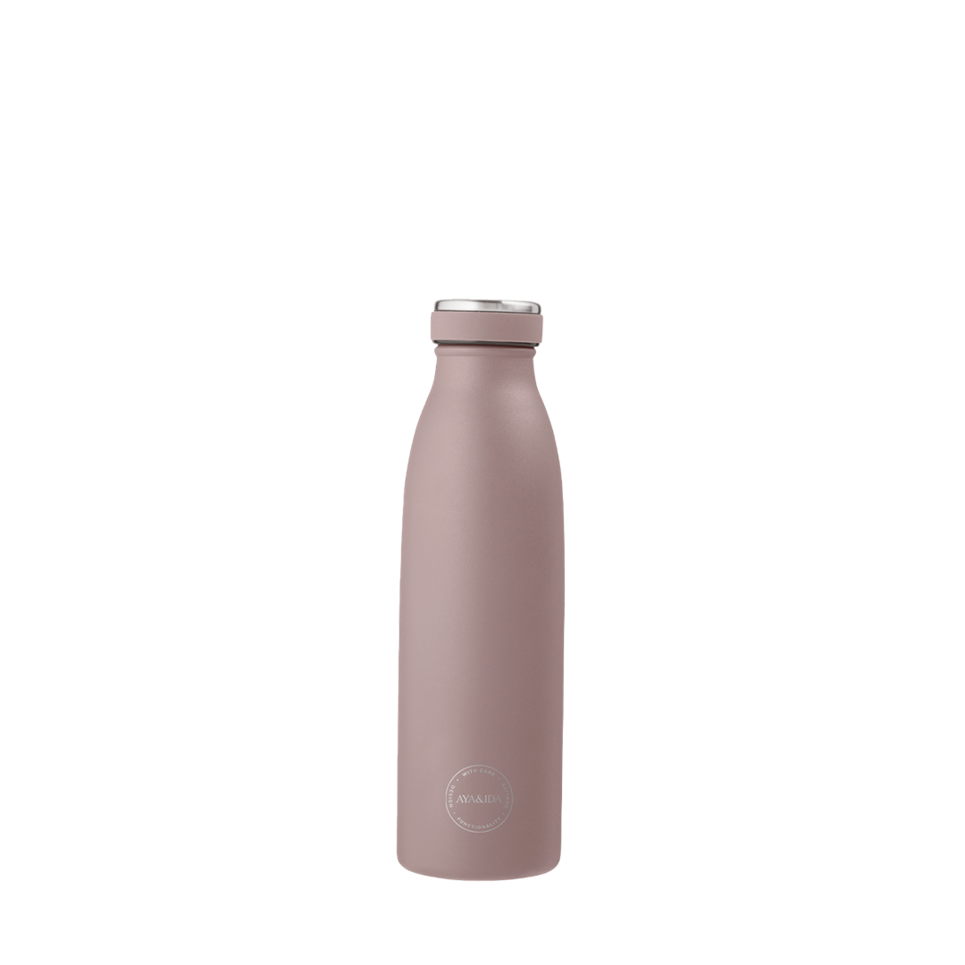Bouteille isotherme en acier inoxydable - rose poudré | différentes tailles