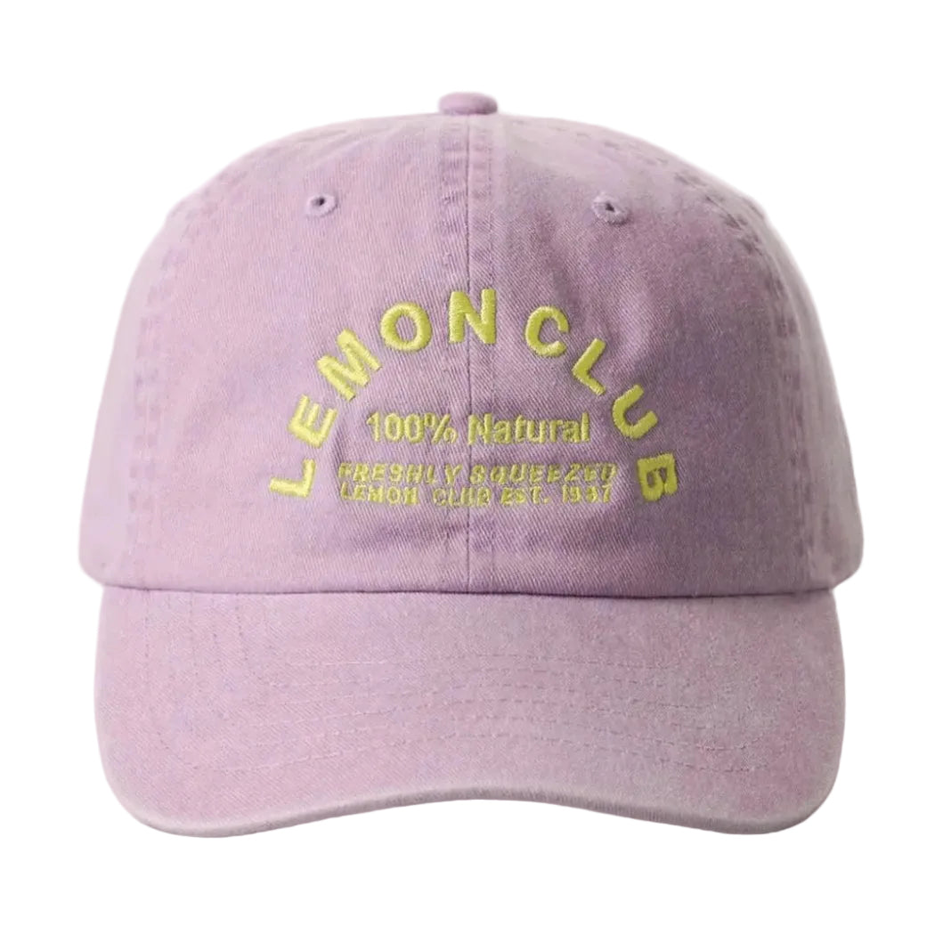 Casquette de baseball en coton brodé LEMON CLUB : LILAS / TAILLE UNIQUE