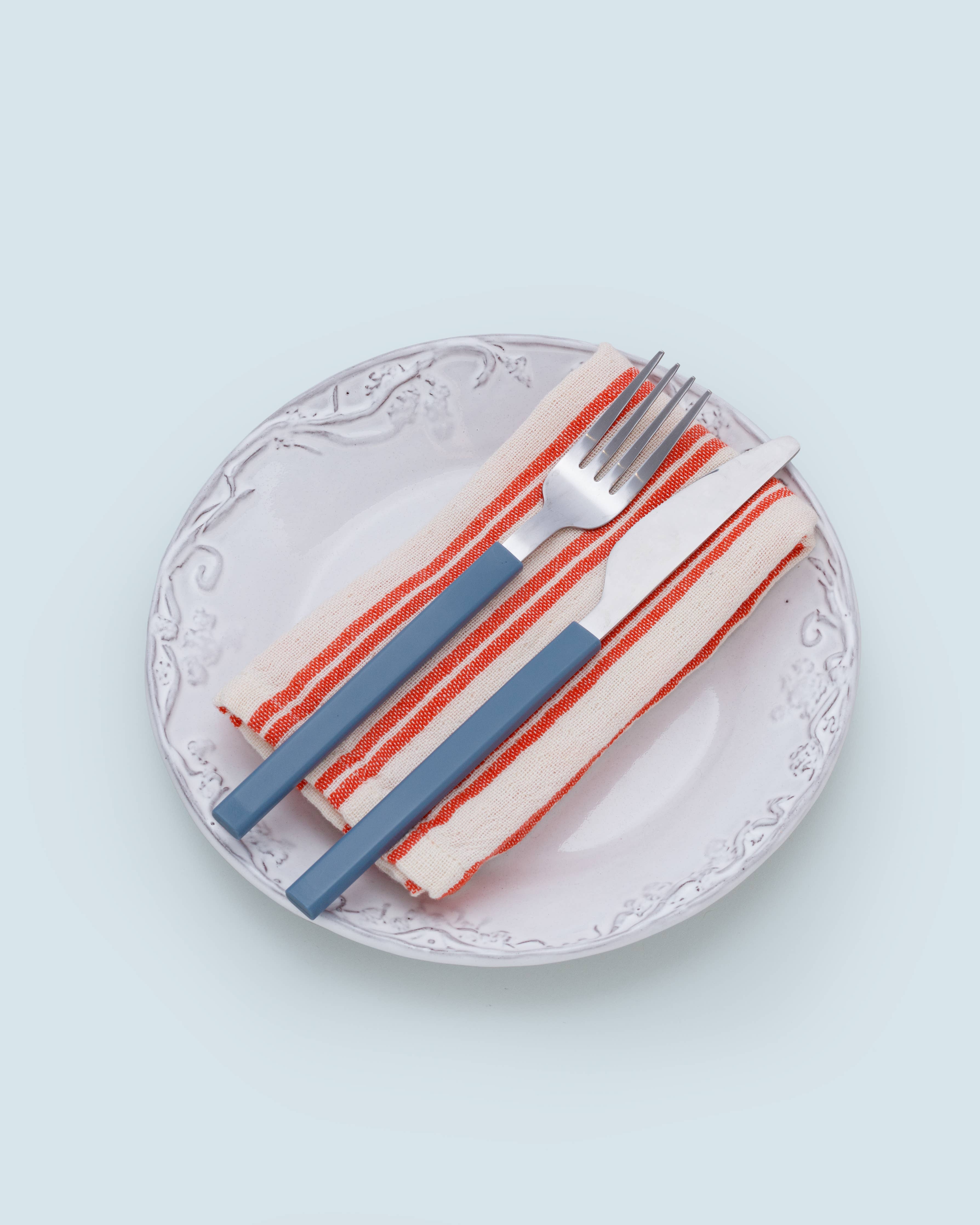Lot de 2 serviettes en coton | rayures rouges
