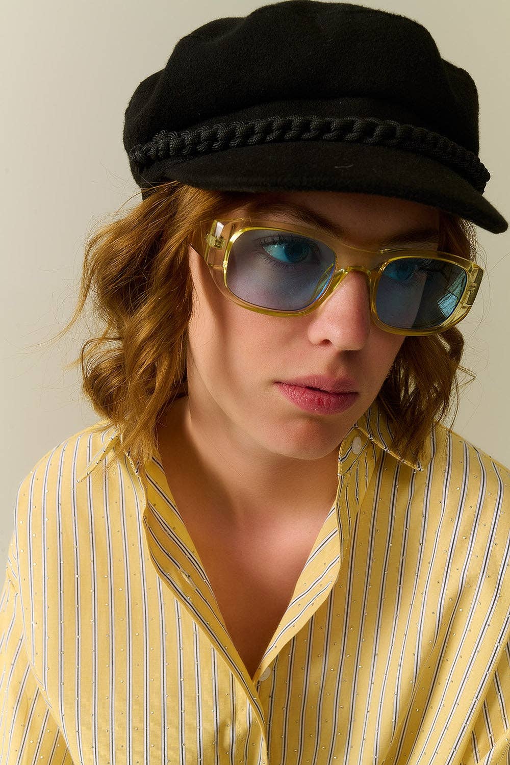 Oval Sunglasses | Semi-Transparent Yellow