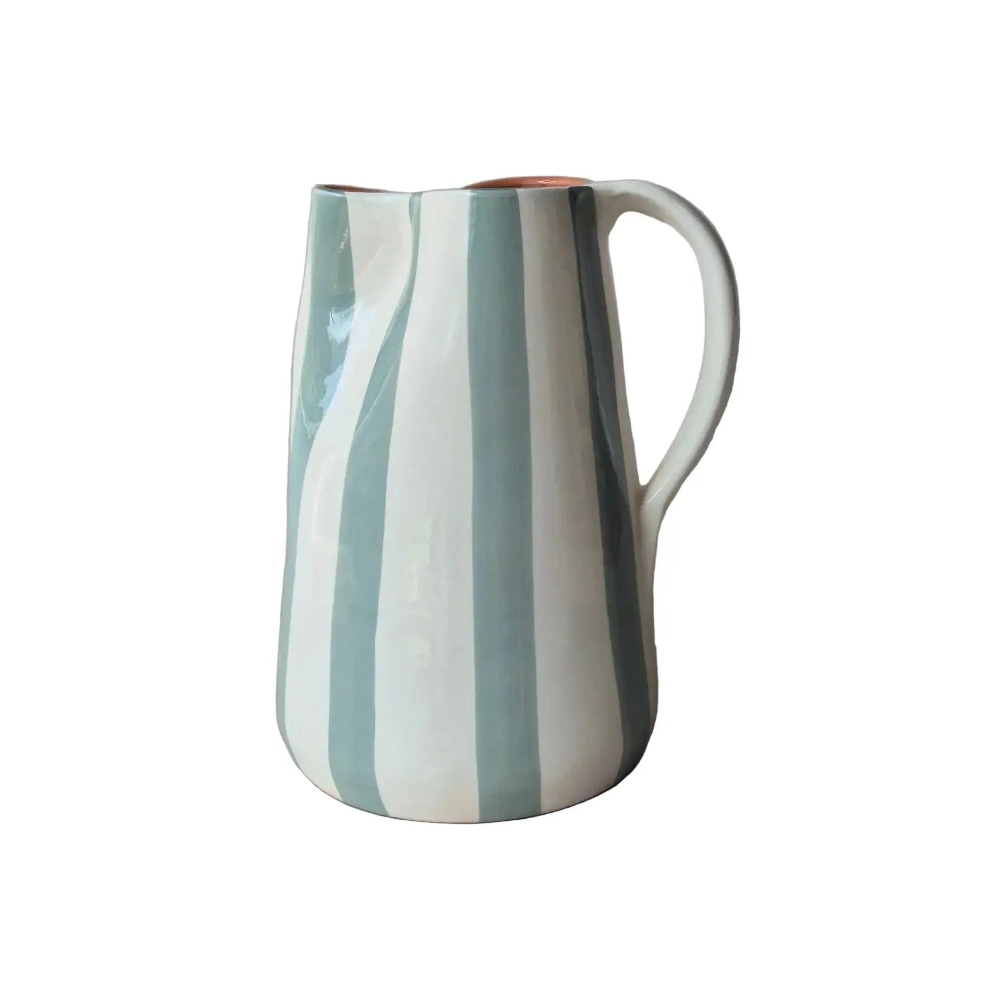 Pitcher Ceramic 1.5L | Stripes eucalyptus