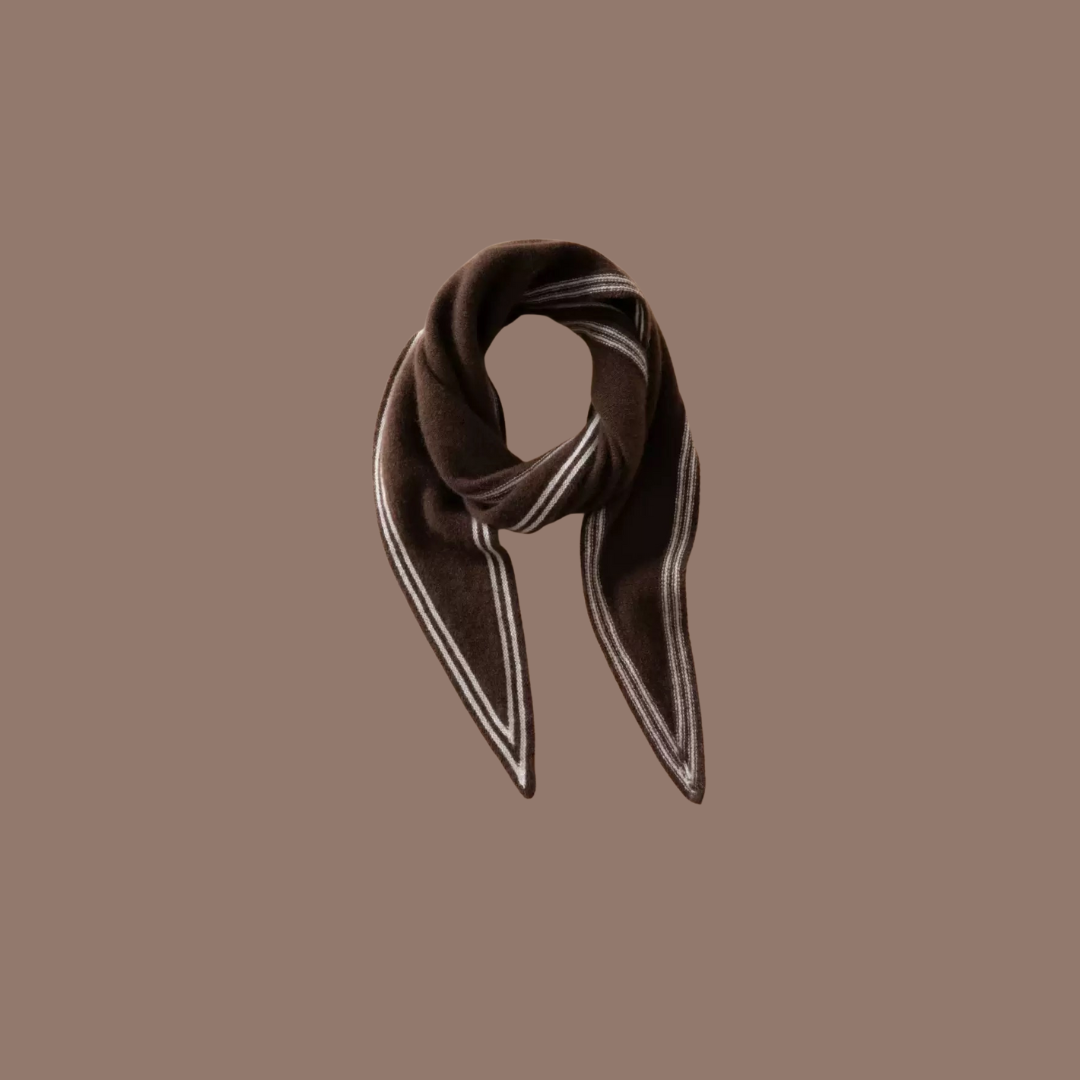 Sophie Scarf 100% Cashmere | brown/white