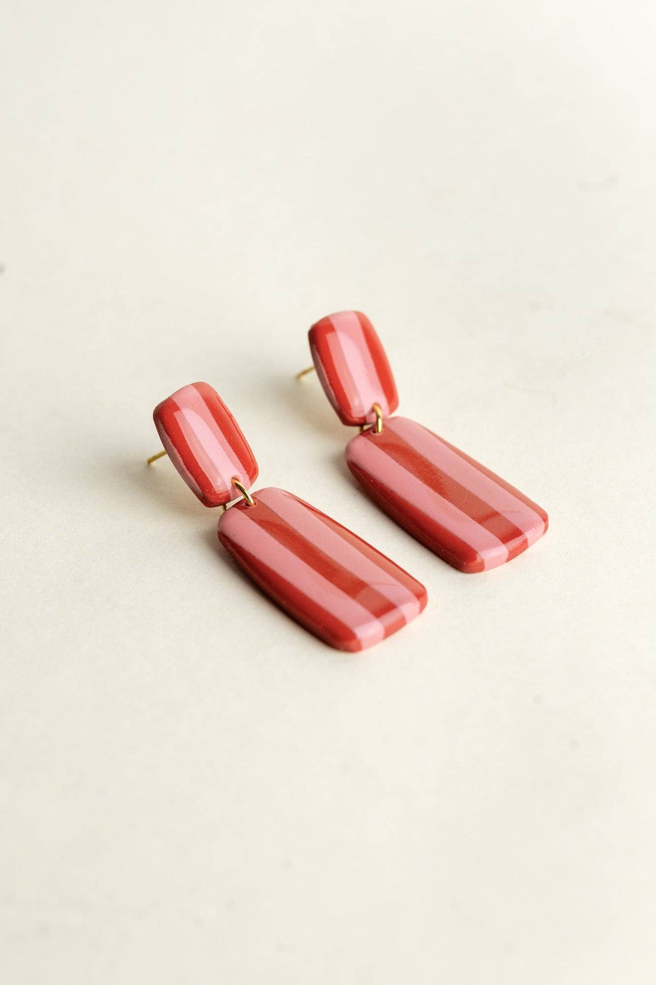 Boucles d'oreilles Julia | rouge/rose