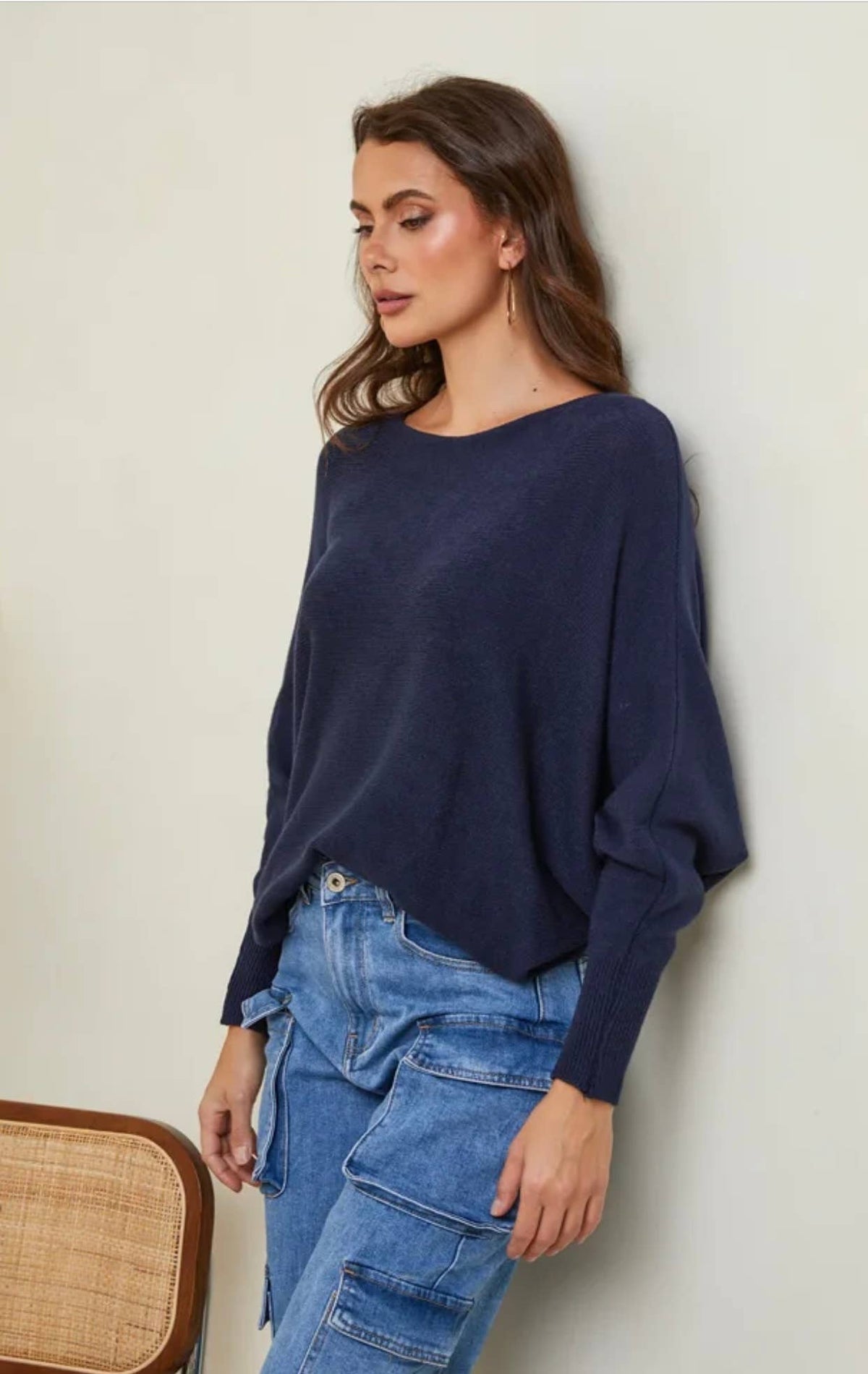 Pullover mit Fledermausärmeln | powder blue