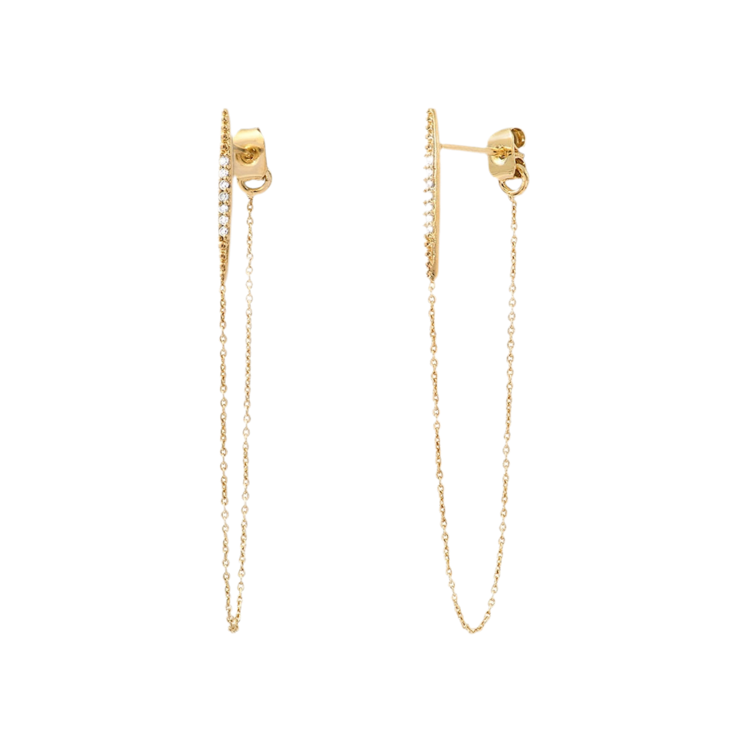 Boucles d'oreilles chaînes Imaï | doré