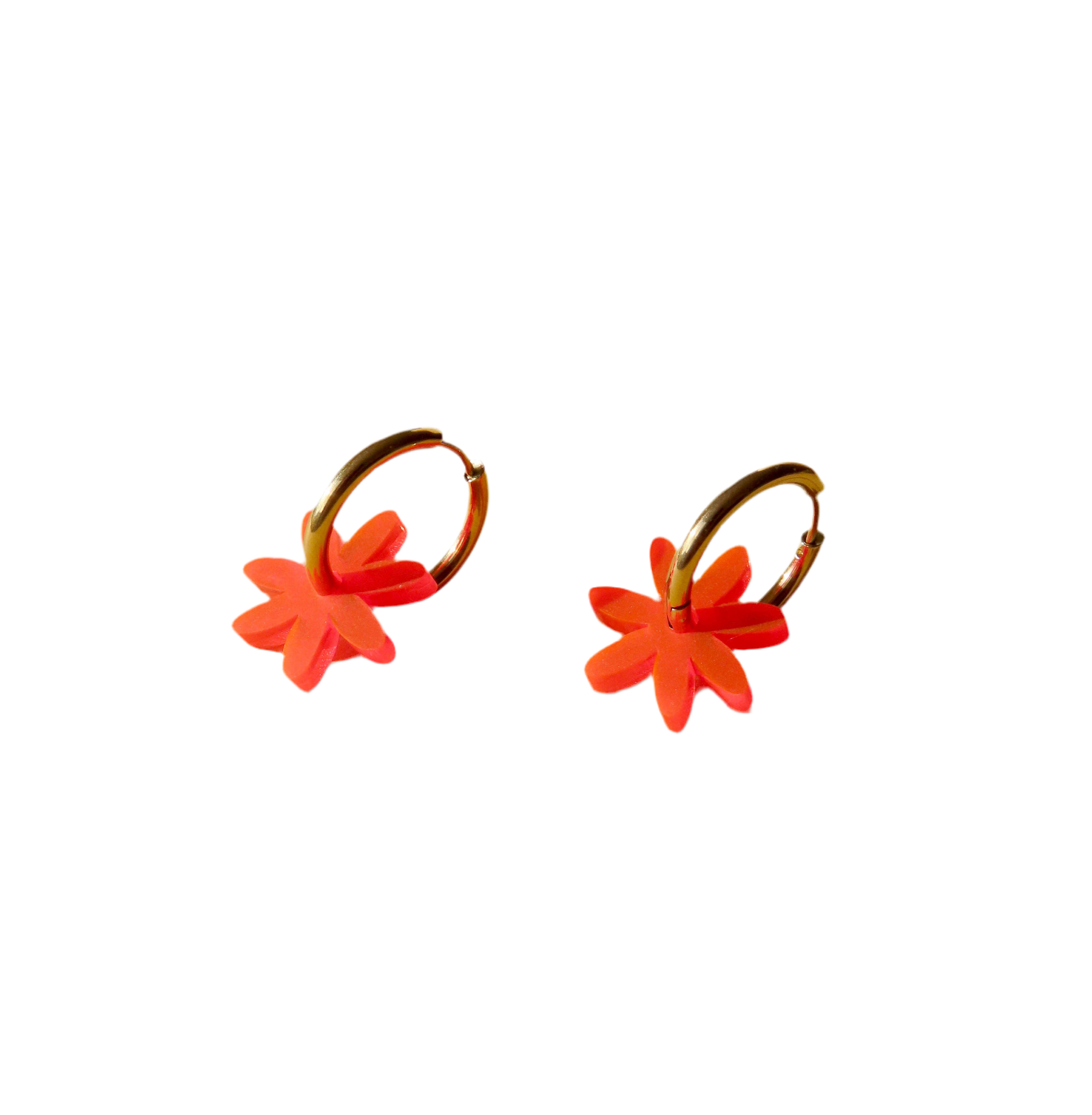 Boucles d'oreilles créoles | marguerite fluo