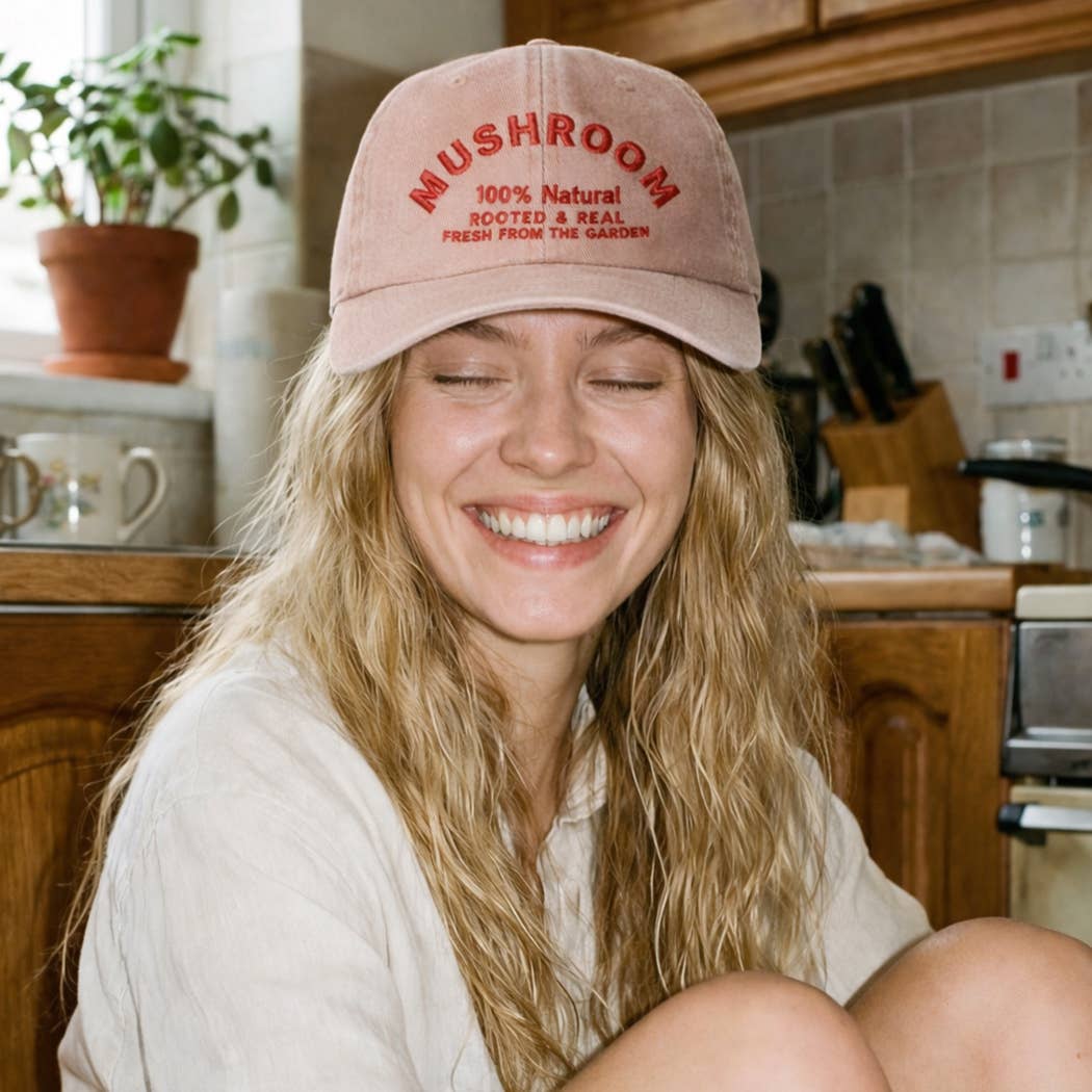 MUSHROOM Embroidered Cotton Baseball Cap
