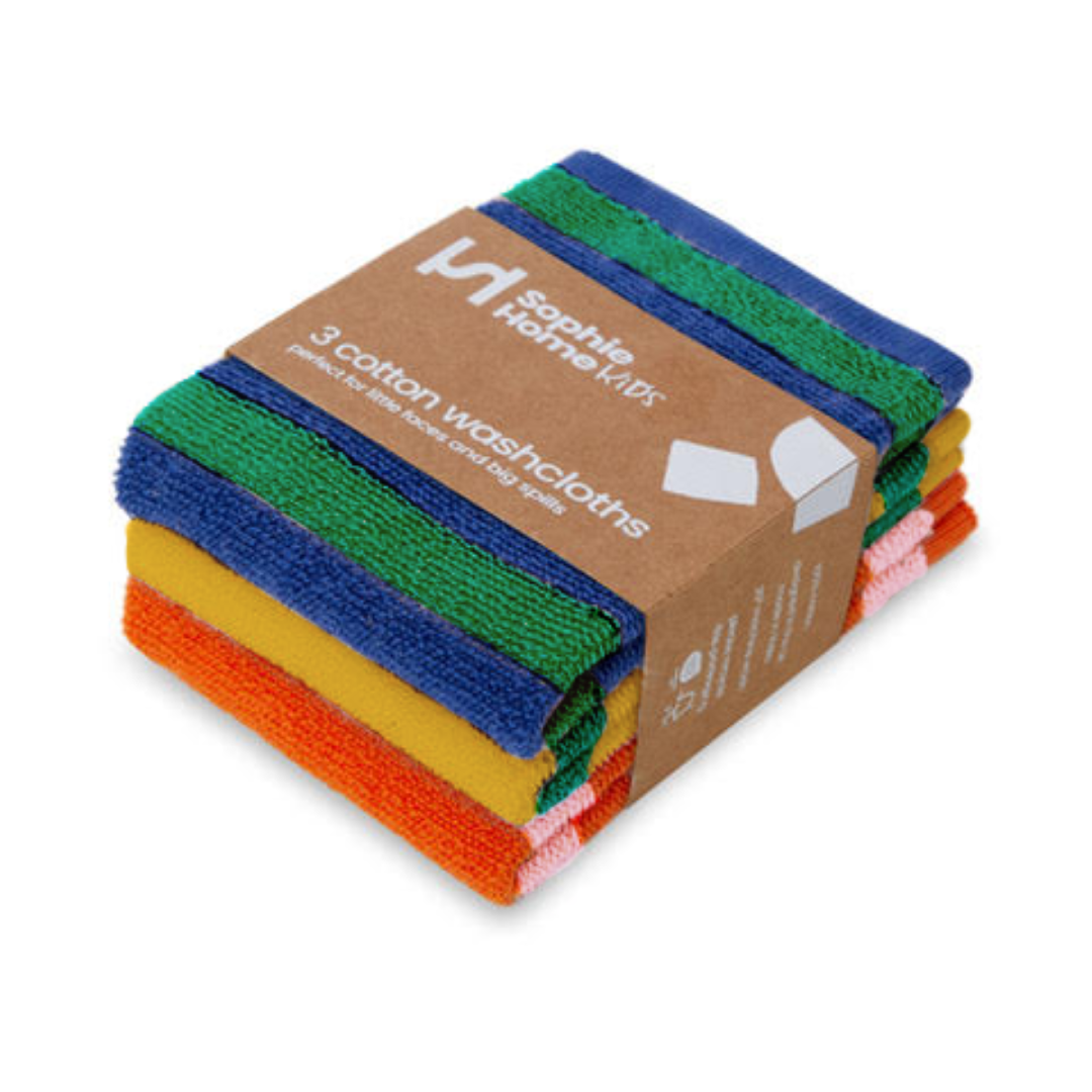 3-piece set of terry dishcloths | multicolour stripes