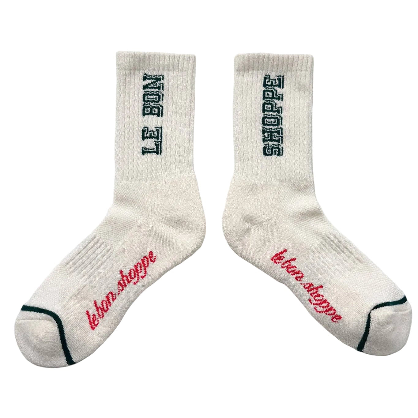 Preppy Socks | off-white, green