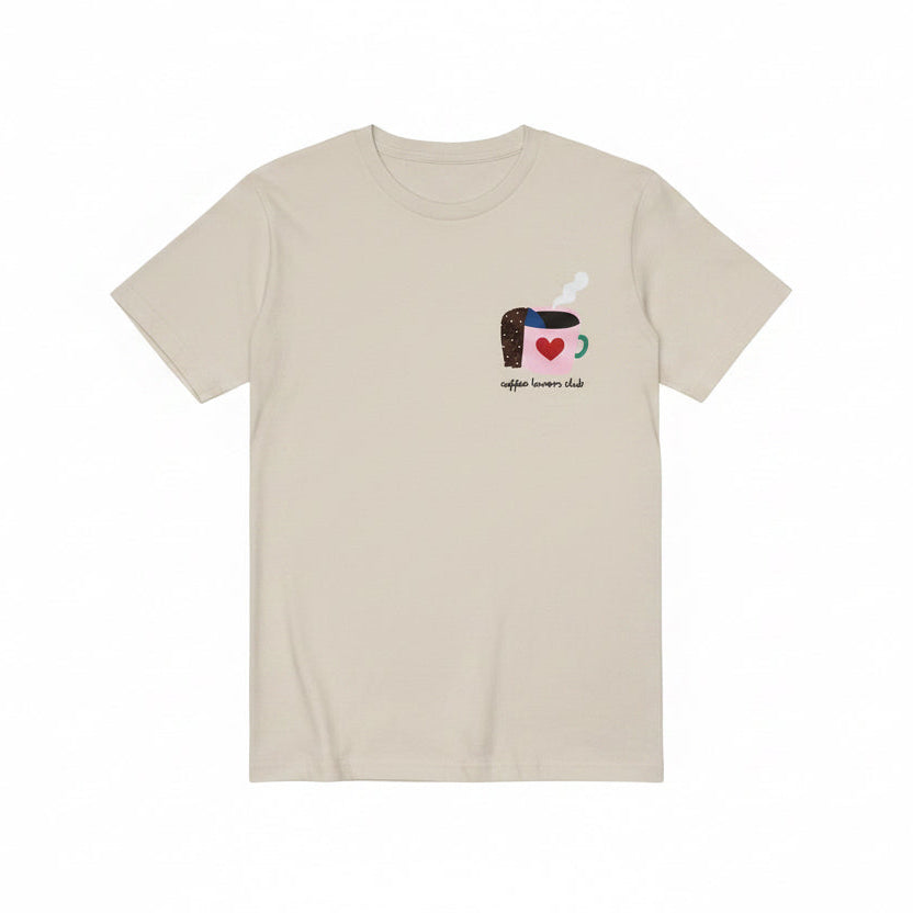 T-Shirt COFFEE LOVERS | creme