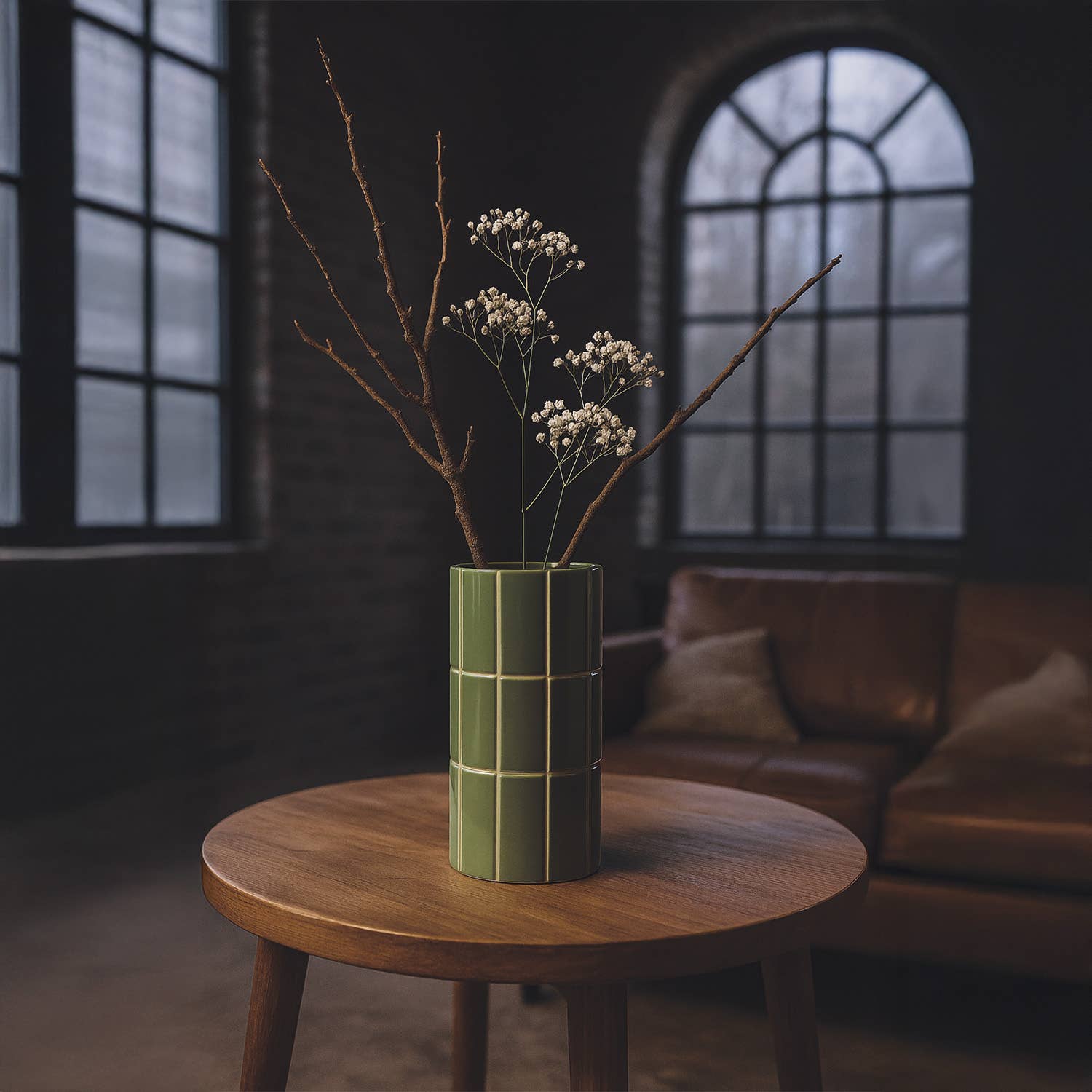 Tile vase | khaki