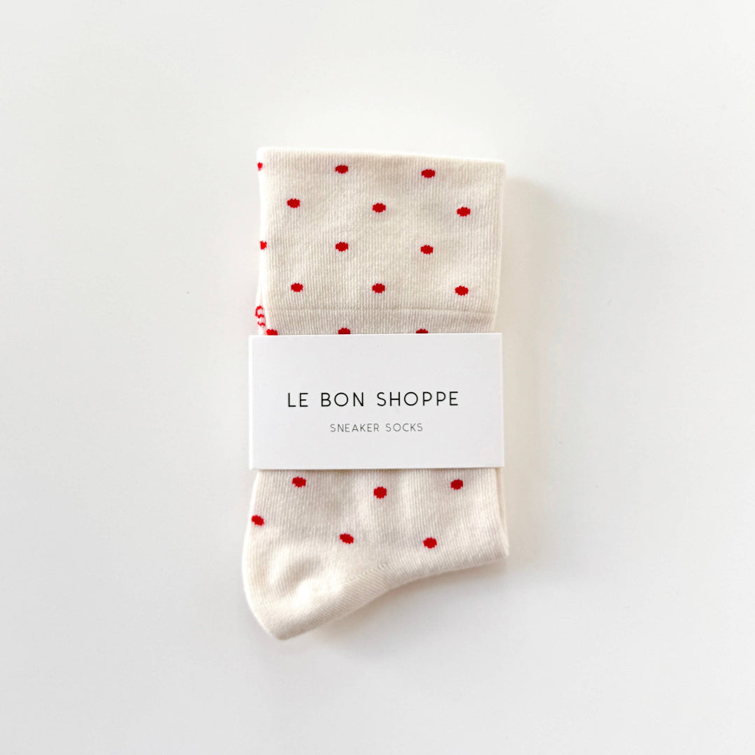 Socquettes | Cacao & pois bleus