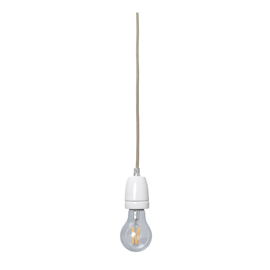 Textile lamp cable 4m with ceramic socket | Natural