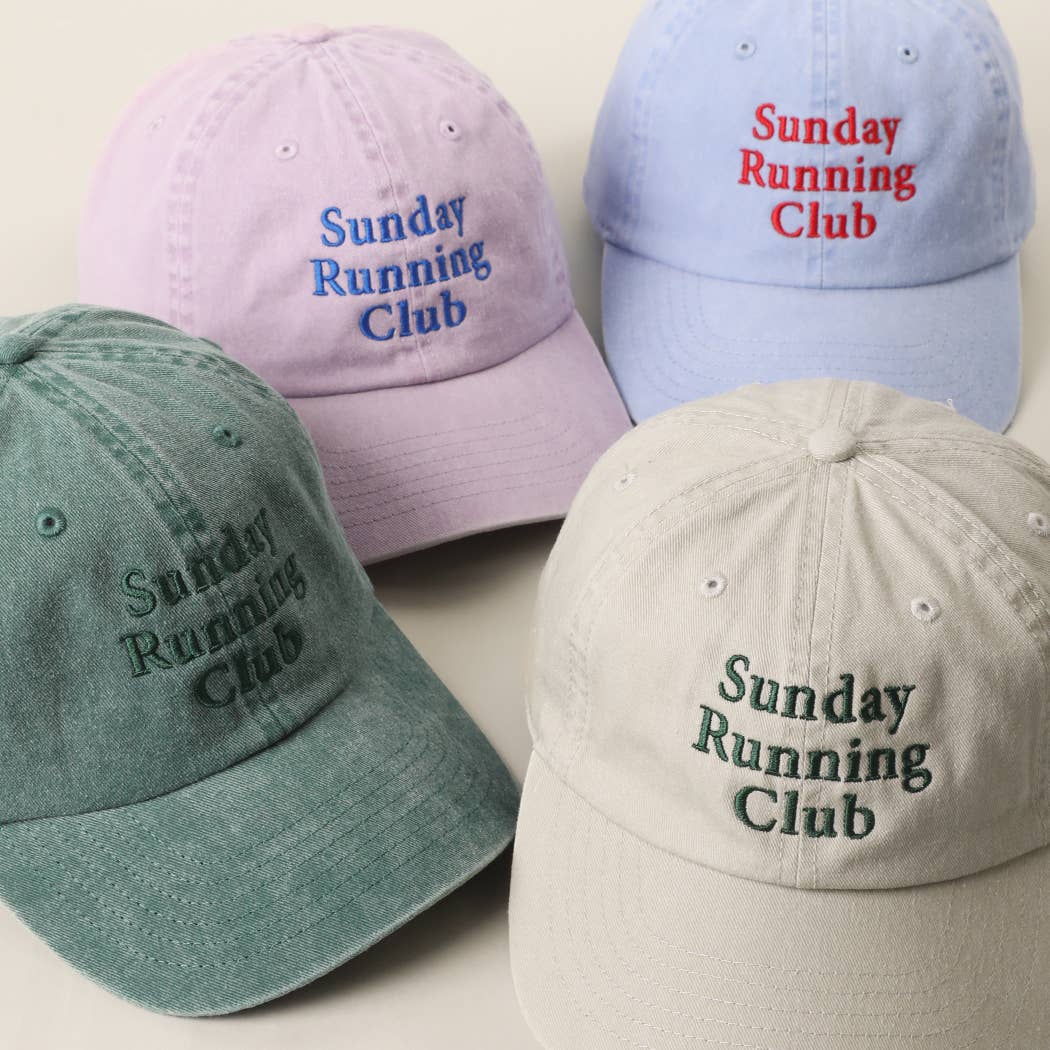 Casquette en coton brodée Sunday Running Club : SABLE / TAILLE UNIQUE
