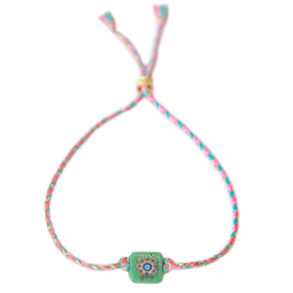 Bracelet porte-bonheur œil grec | turquoise