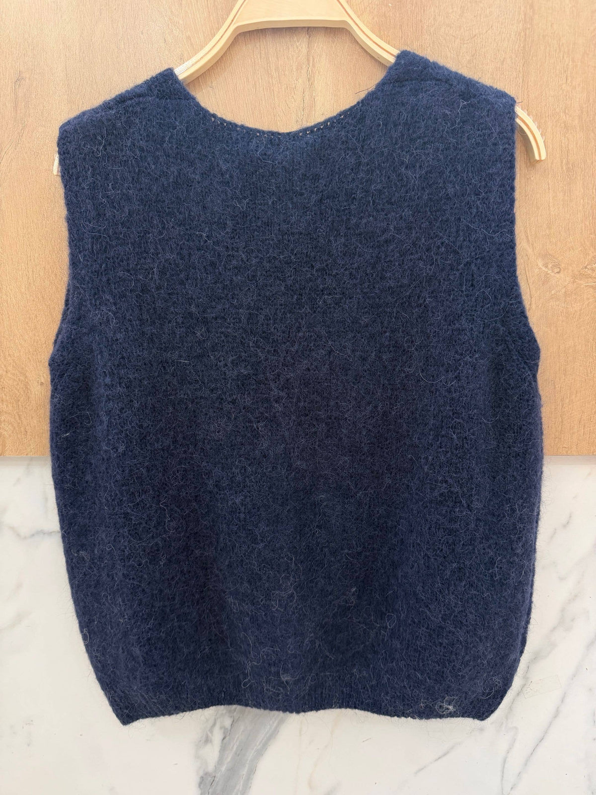 Weste aus Alpakawolle | marineblau