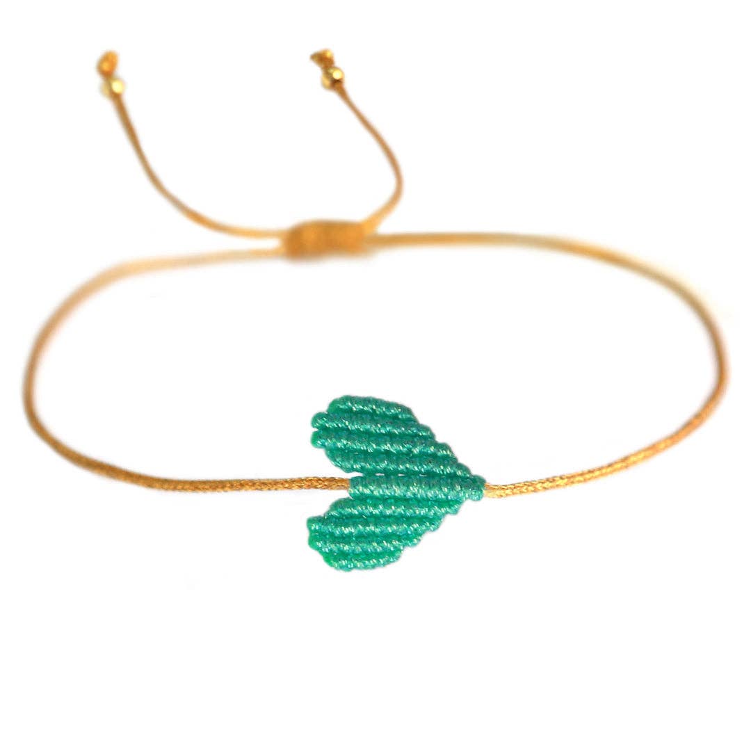 Bracelet cœur | Turquoise pailleté