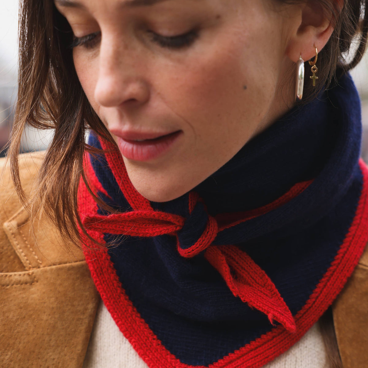 Sophie Scarf Colette | navy & rot