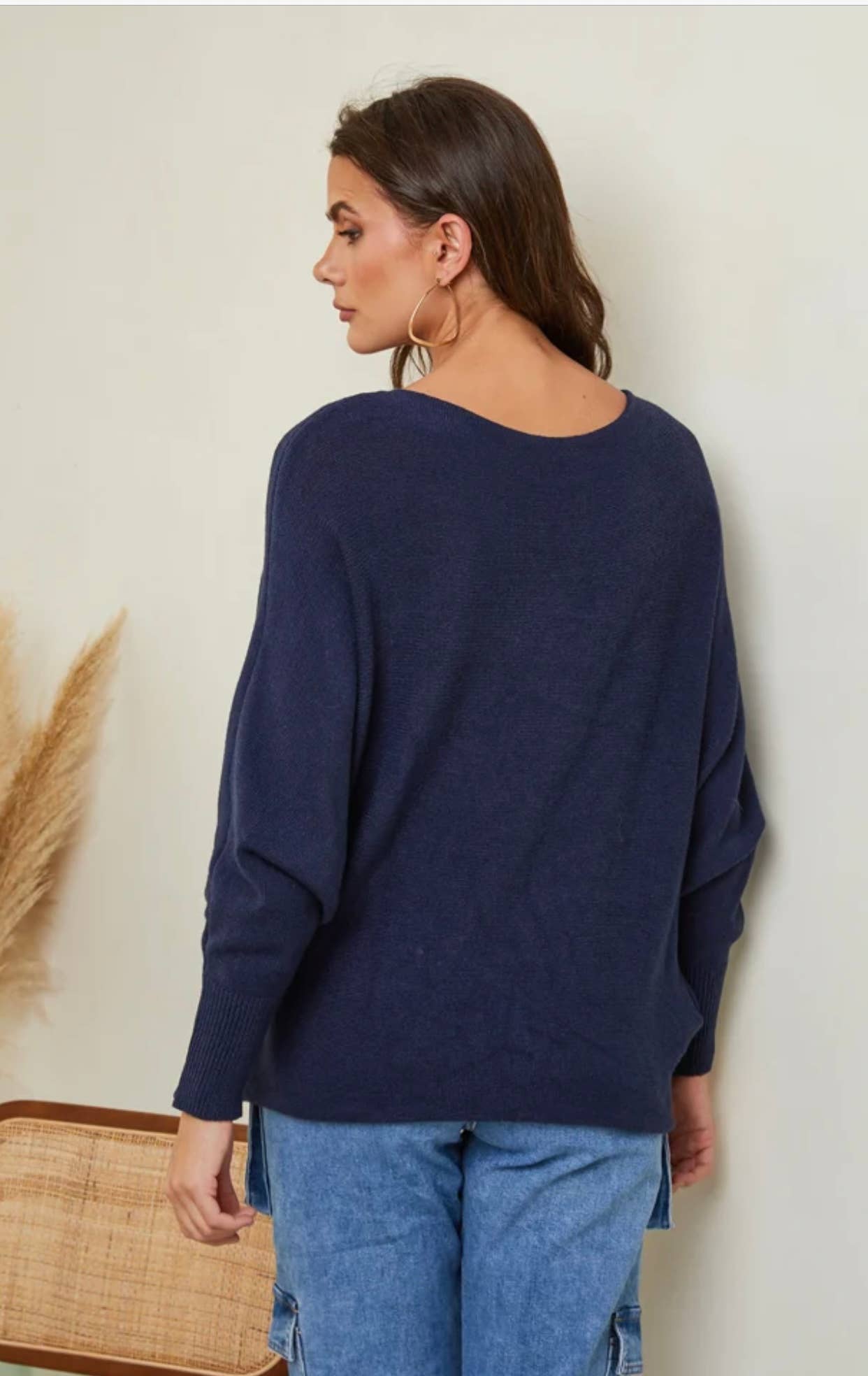 Pullover mit Fledermausärmeln | grün