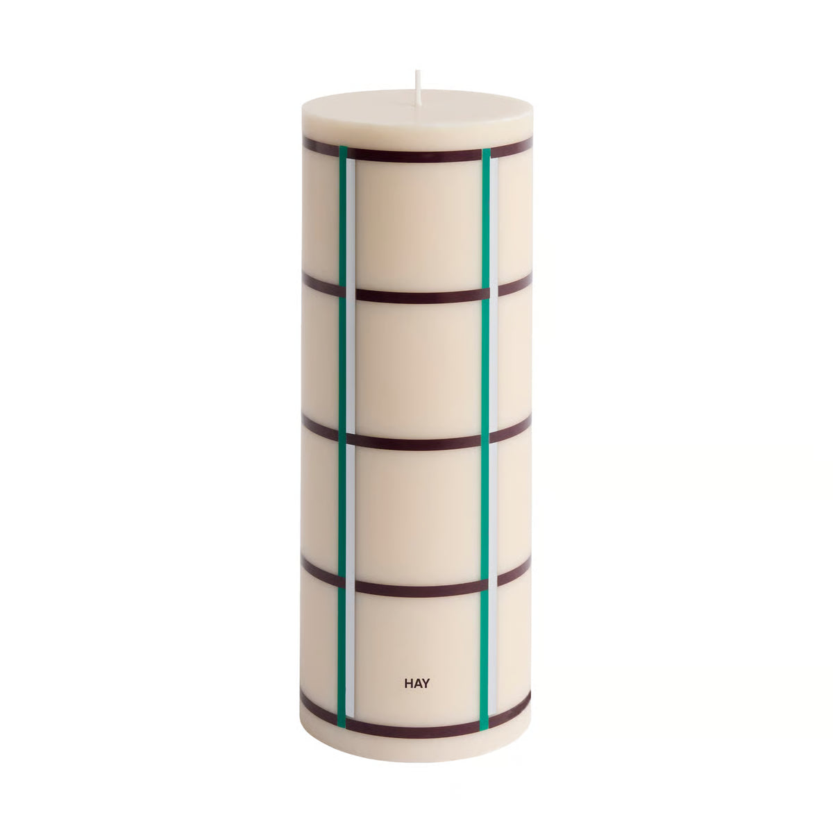 Bougie bloc M | blanc cassé, bleu & bordeaux