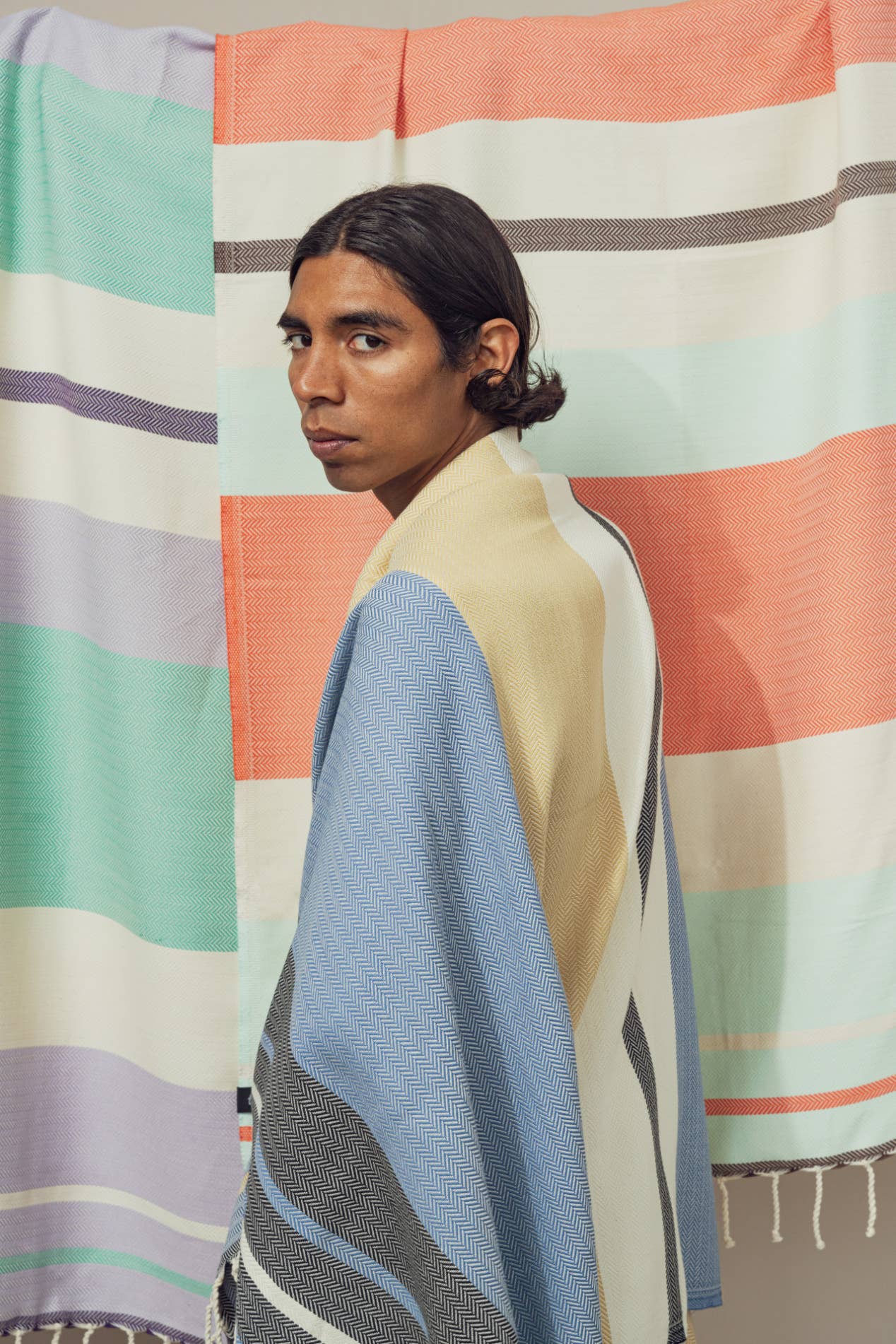 Beach Towel Papua | mint & coral