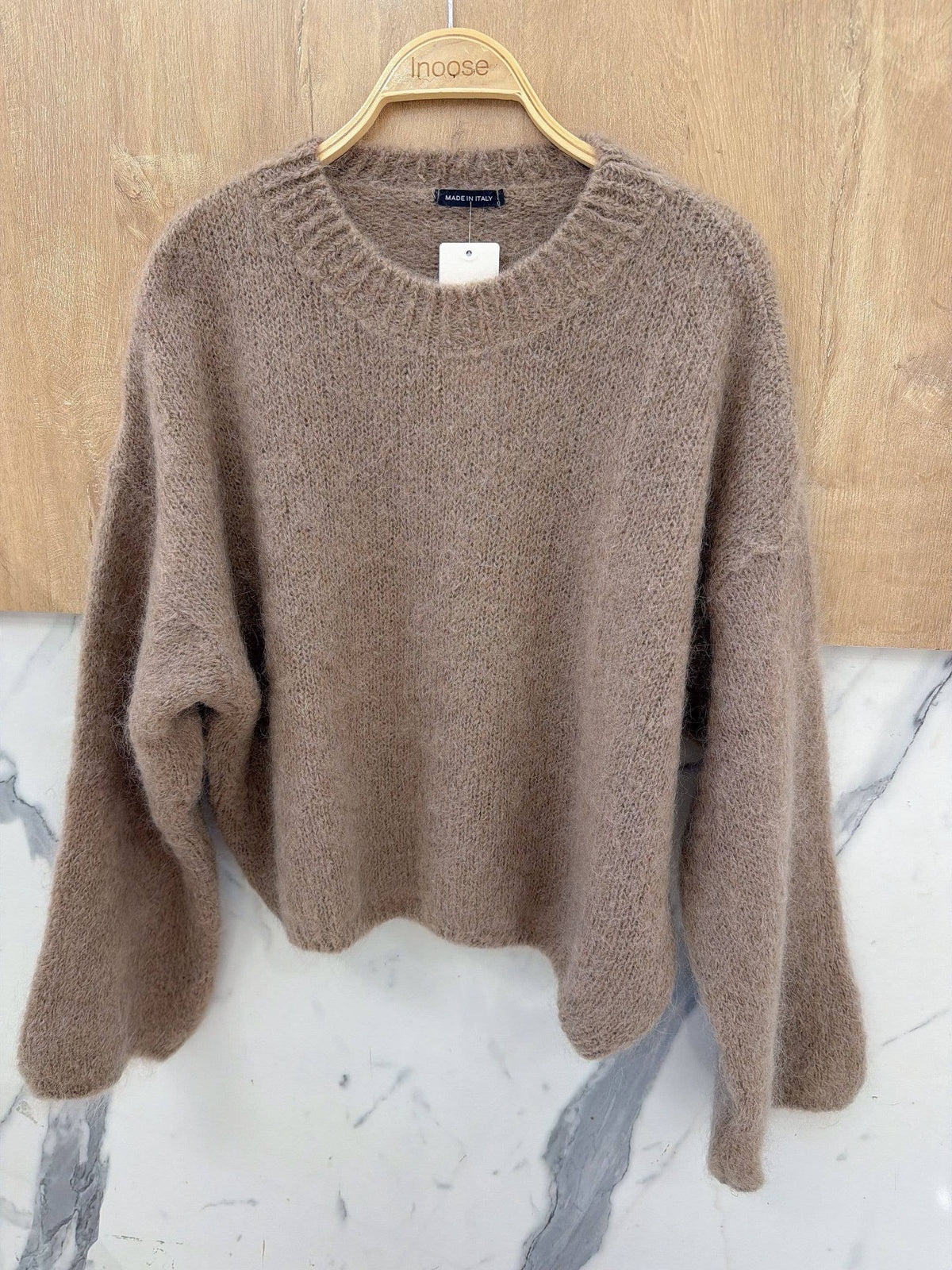 Pullover aus Mohair | taupe