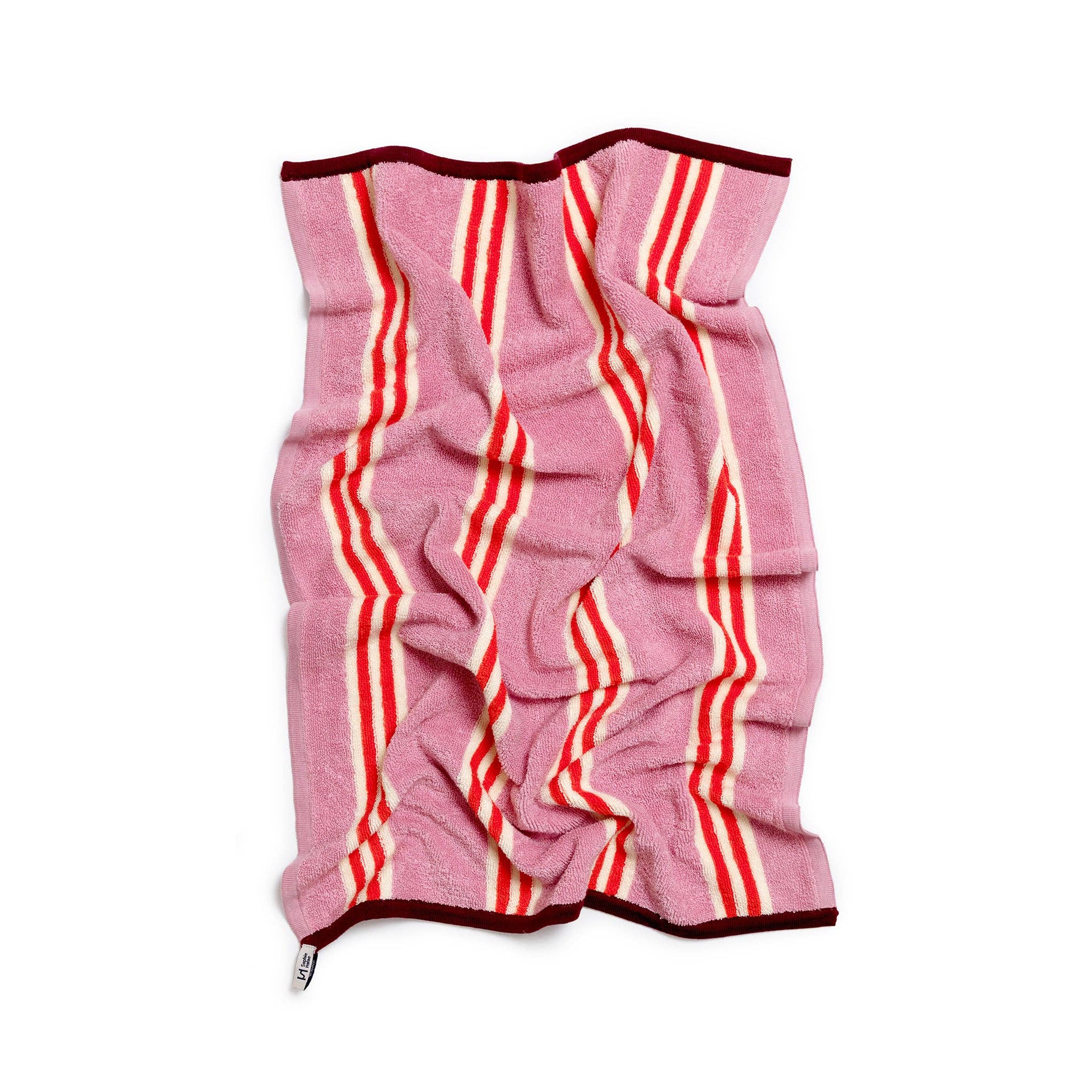 Frotte-Handtuch gestreift | rosa