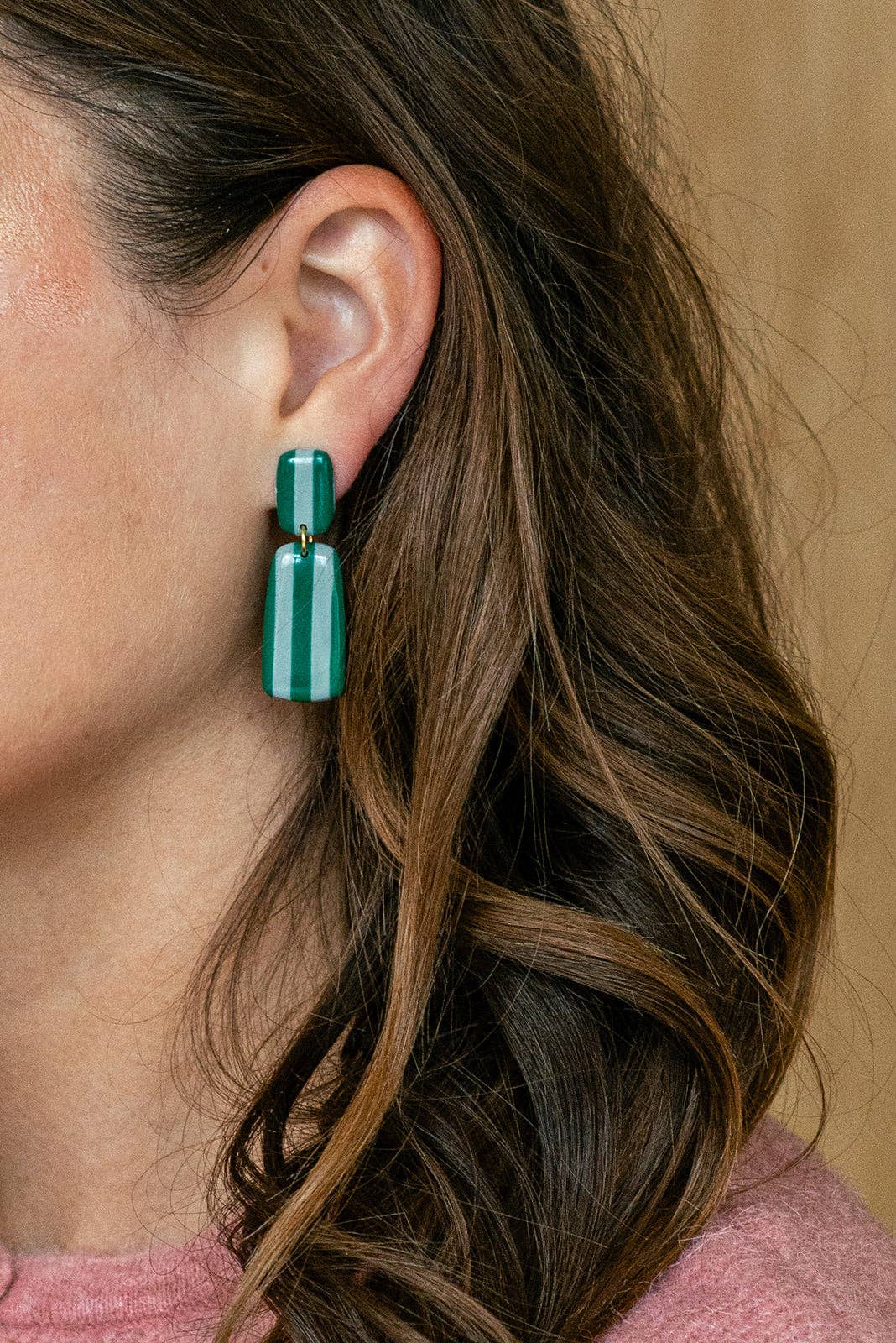 Boucles d'oreilles Julia | rouge/rose