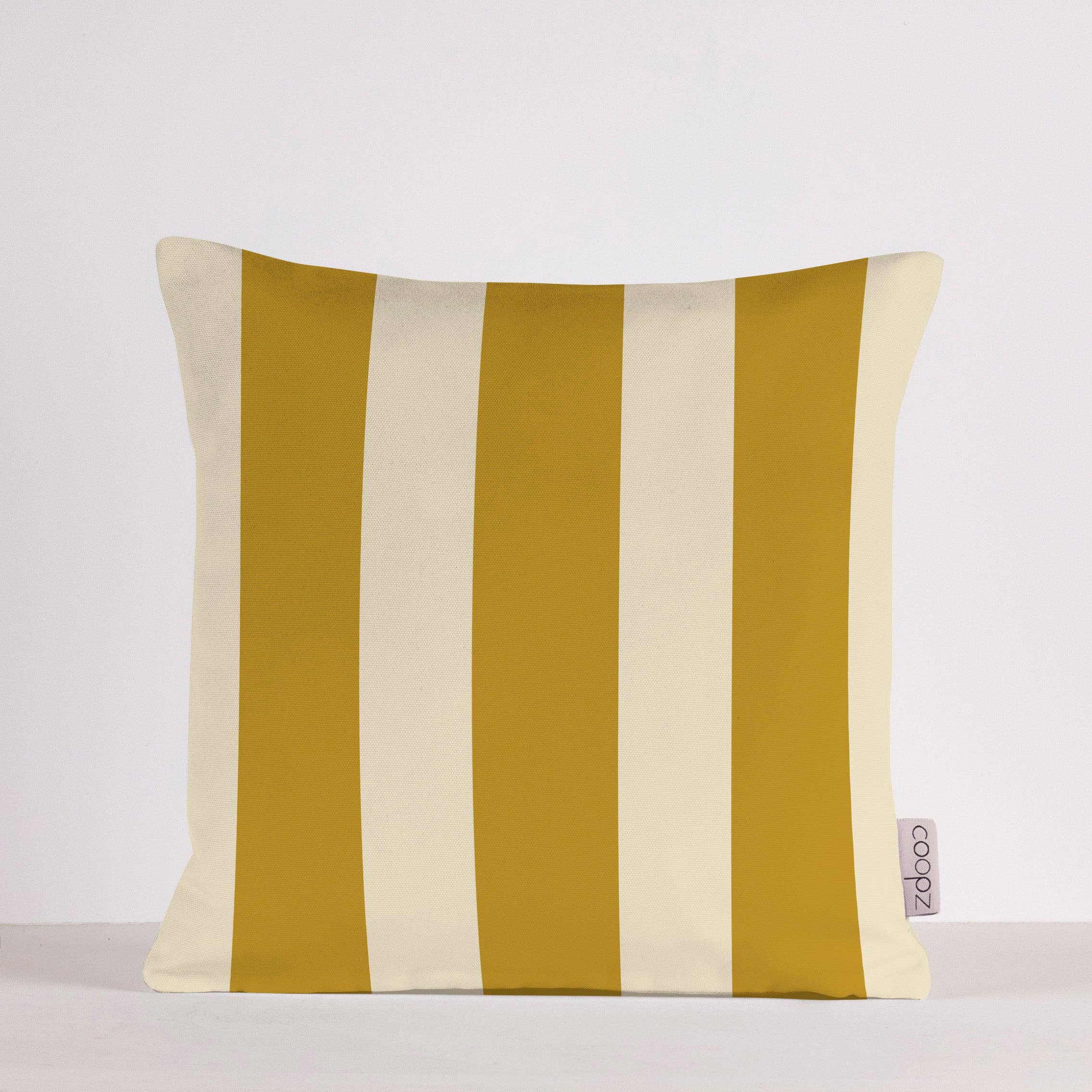 Coussin Stripes | moutarde/crème