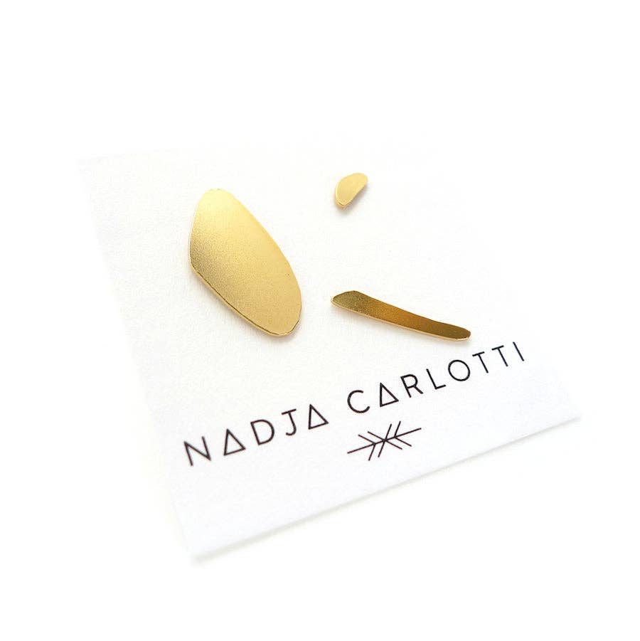 Set de 3 boucles d'oreilles | Noyer