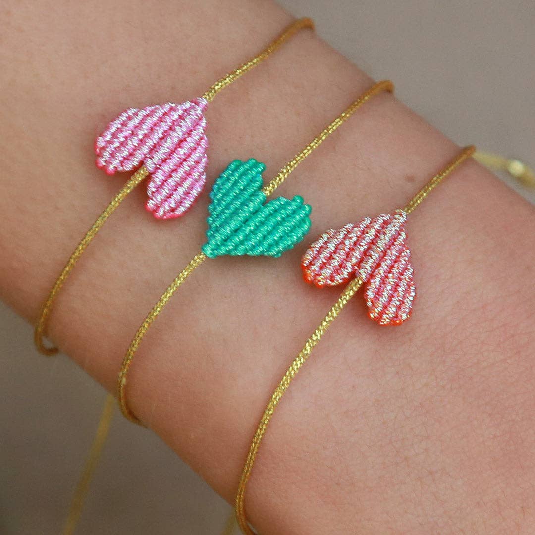 Bracelet cœur | Turquoise pailleté