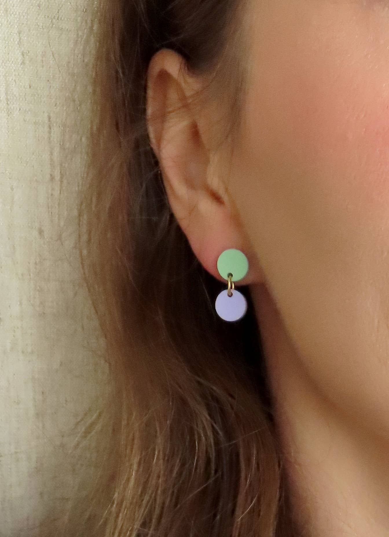 Dotty Acrylic Earrings | mint + lilac